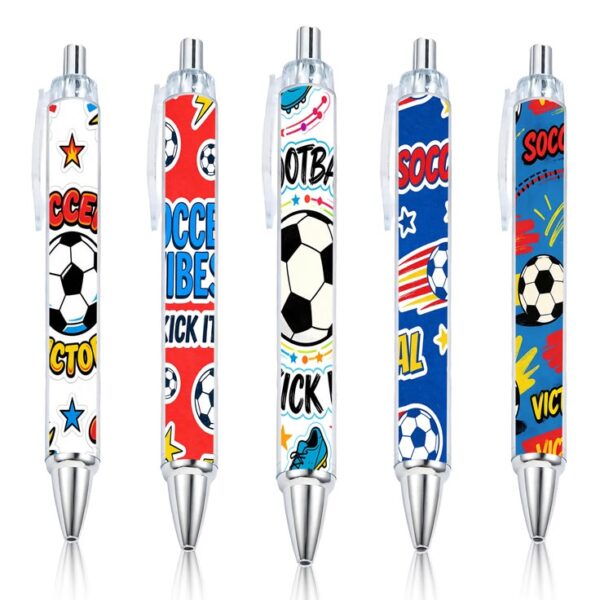 5pcs Football Sports Theme Press Ballpoint Pen for Students' Daily Writing Stationery Pen in the New BOLIGRAFOS
