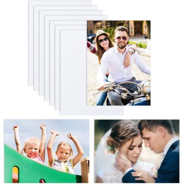 Hotop 8 Pieces Sublimation Aluminum Photo Sign Metal Blank Photo Board Sublimation Picture Panel Wall Art Aluminum Plate for Wedding DIY Printing Bedroom Living Room, White(8 x 10 Inch) PLACAS DE ALUMINIO SUBLIMABLE
