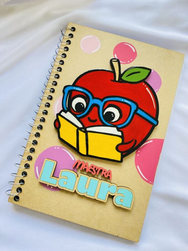 Libreta mdf pintada a mano AGENDA EN MDF