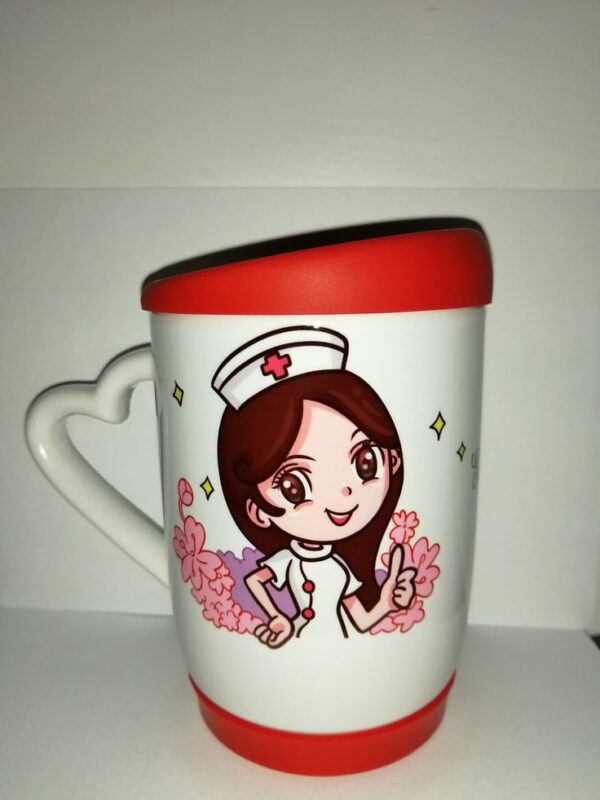 PÁLPITO SUBLIME Enfermera 12 de Mayo Día de la enfermería MUG TAPA BASE SILICONA
