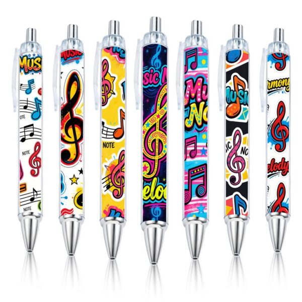 Stylo à bille à thème musical (7 pièces) pour les étudiants à la rentrée scolaire, stylo à bille BOLIGRAFOS